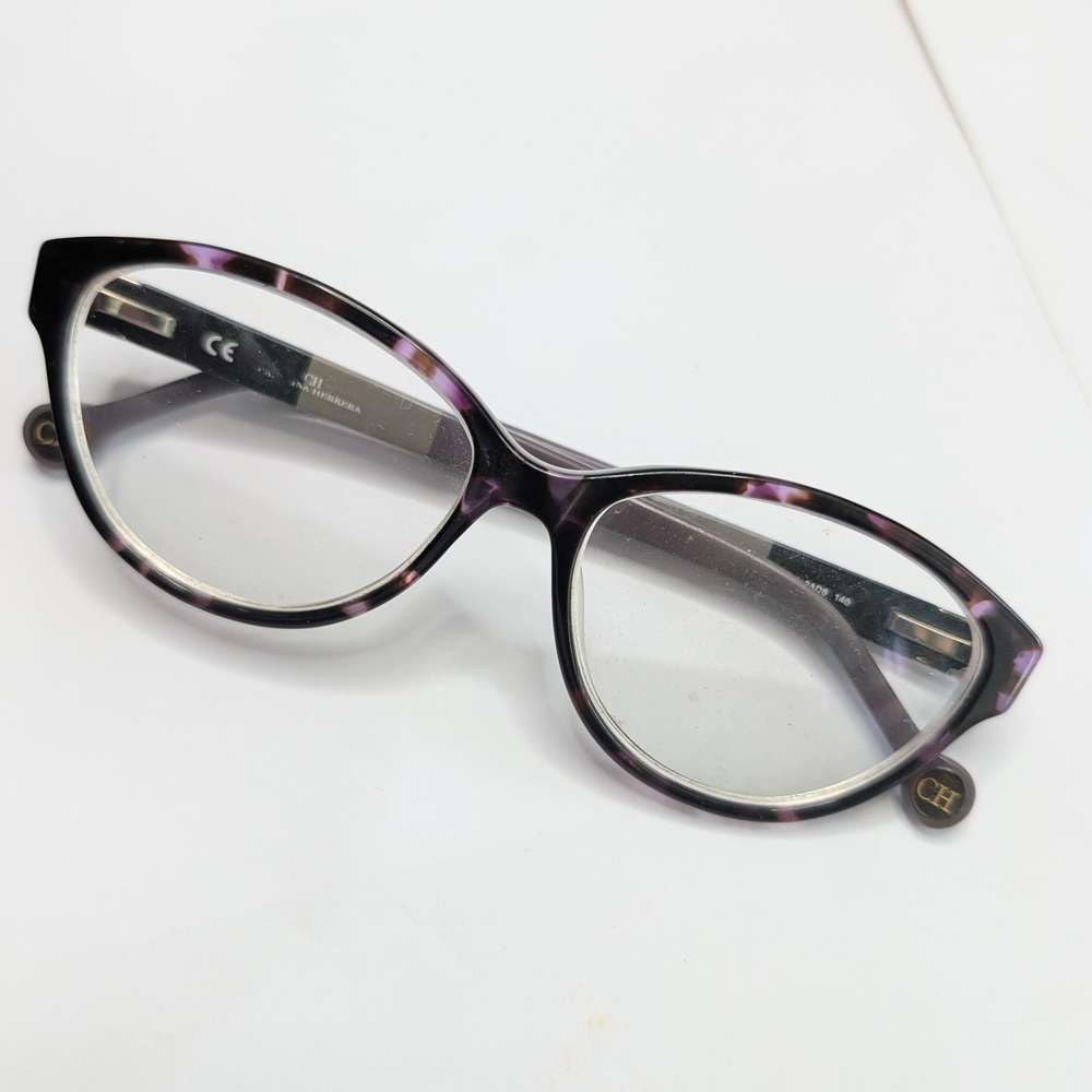 Carolina Herrera Purple Cat-Eye Glasses